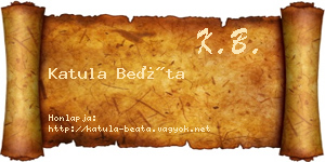 Katula Beáta névjegykártya