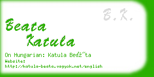 beata katula business card